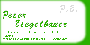 peter biegelbauer business card